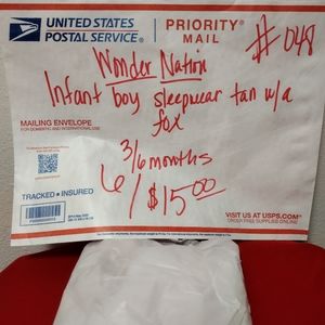 6/$15 Wonder nation tan with fox sleeper 6/$15